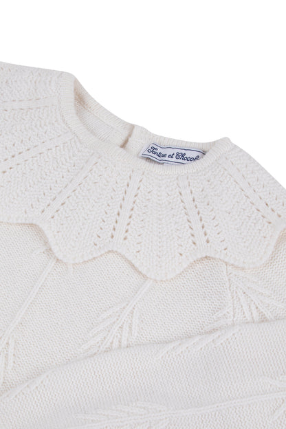 Tartine LS Knitted Fancy Collar Sweater