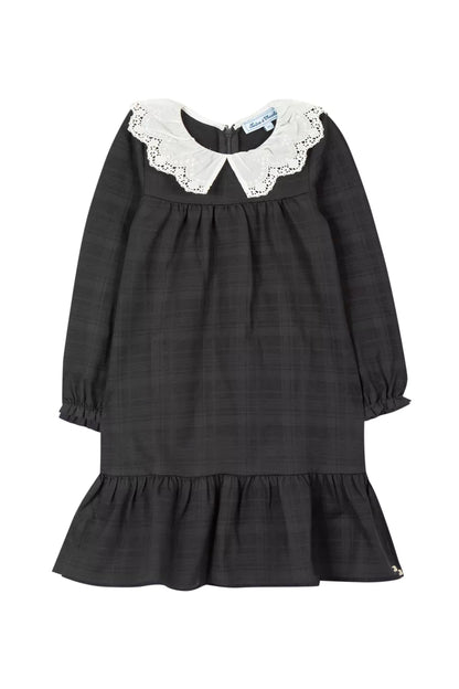 Tartine LS Fancy Collar Plaid Dress