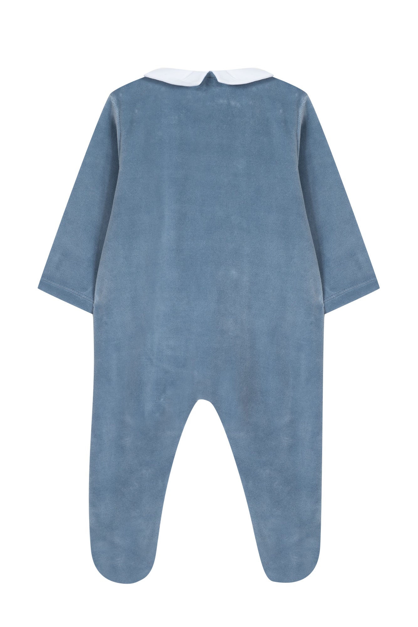 Tartine Baby Double Breasted Velour Footie w/ Collar