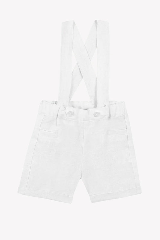 Tartine Boy's Linen Suspender Shorts