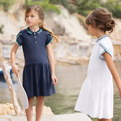 Tartine Spring Dress w/ Contrast Trim