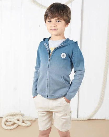 Tartine et Chocolat Knit Ombre Zip Sweater