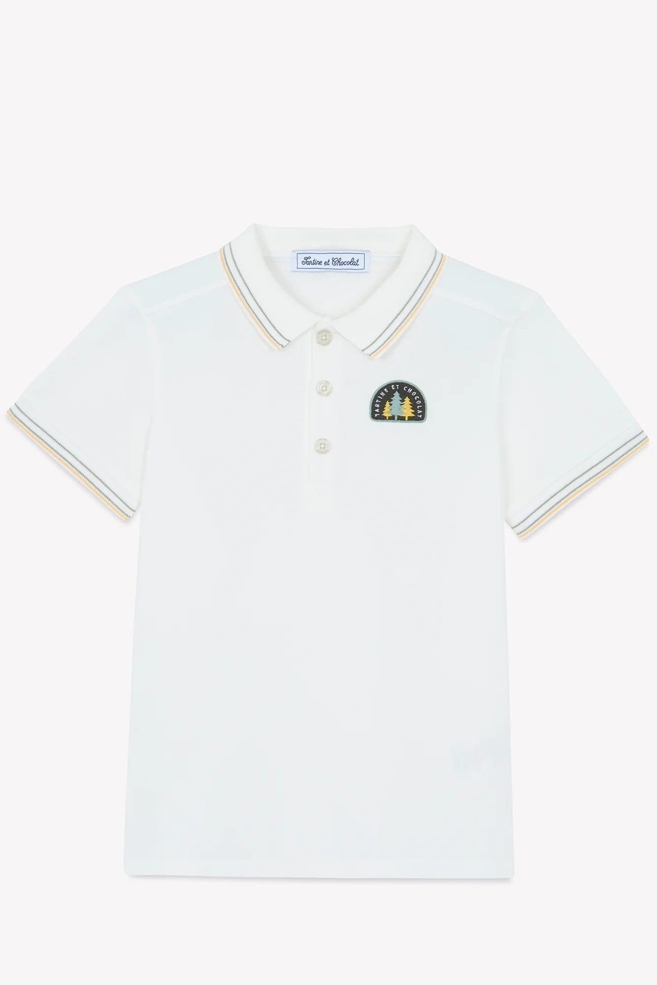 Tartine Boy's Trim Collar SS Polo Shirt