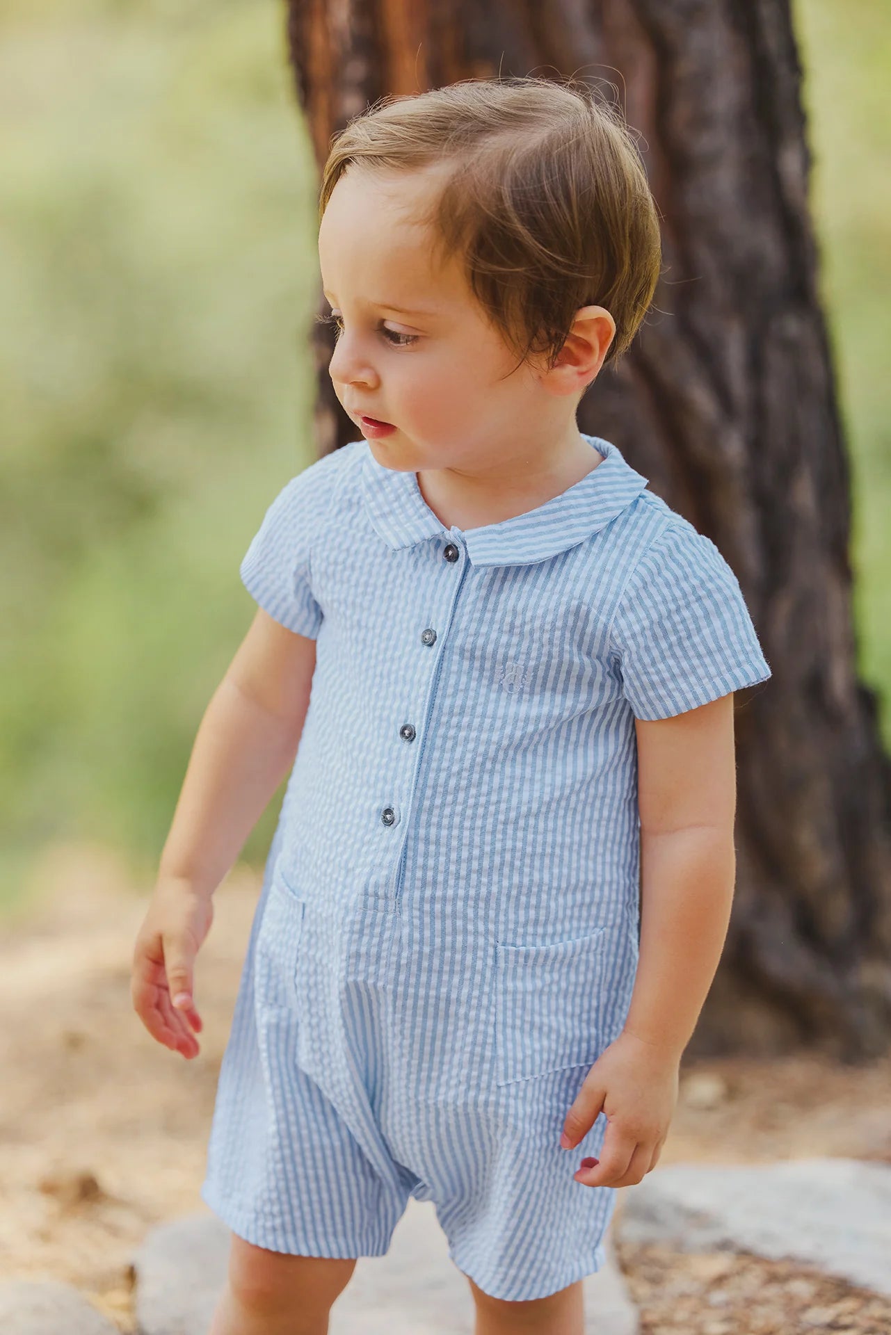 Tartine Striped Seersucker Baby Romper