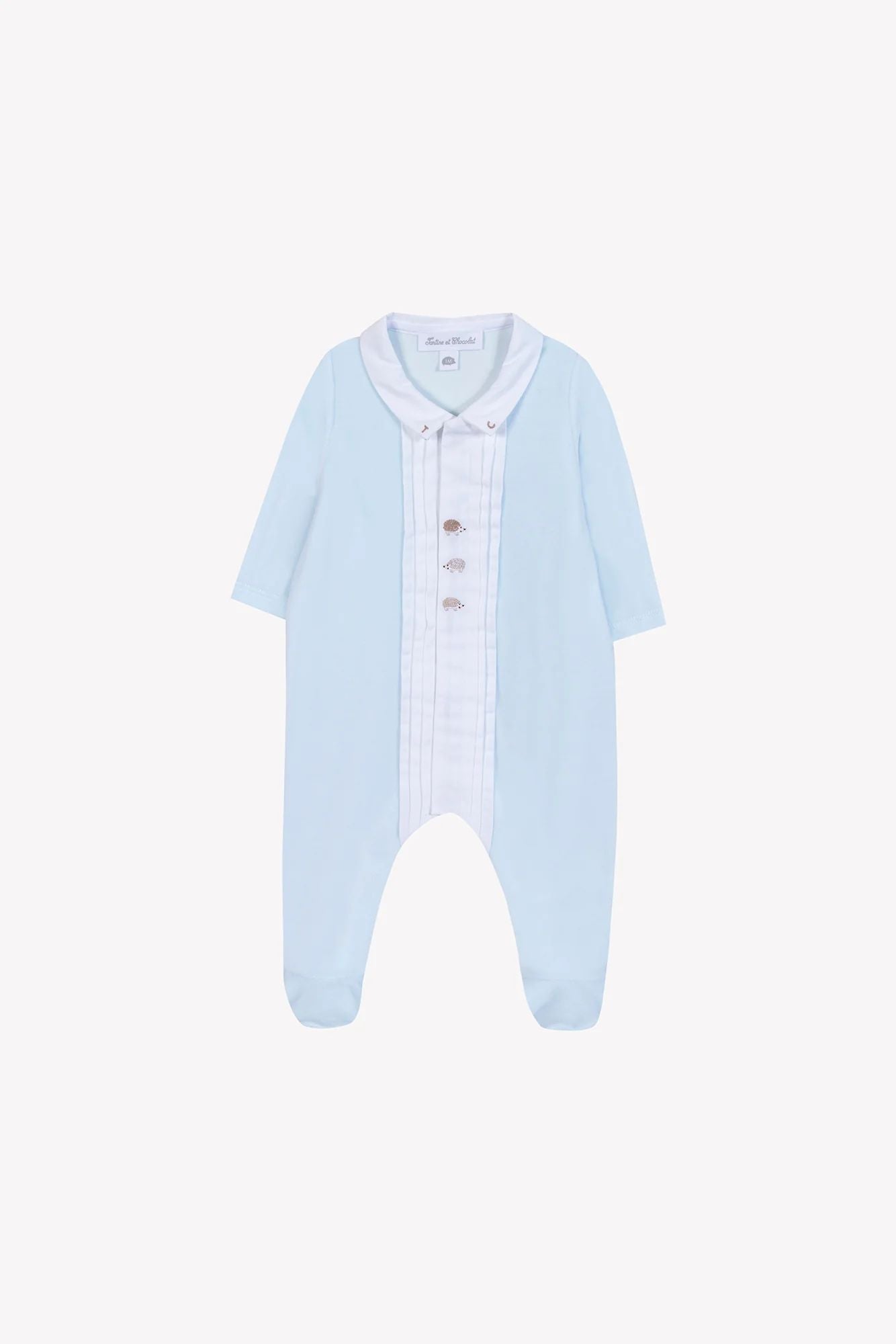 Tartine Logo Collar Velour Footie
