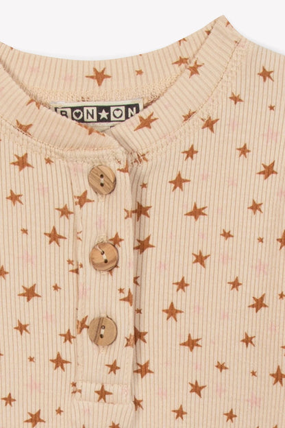 Bon Ton Ribbed Star Print Footie