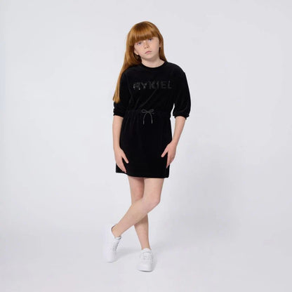 Sonia Velour Logo 3/4 Sleeve Dress