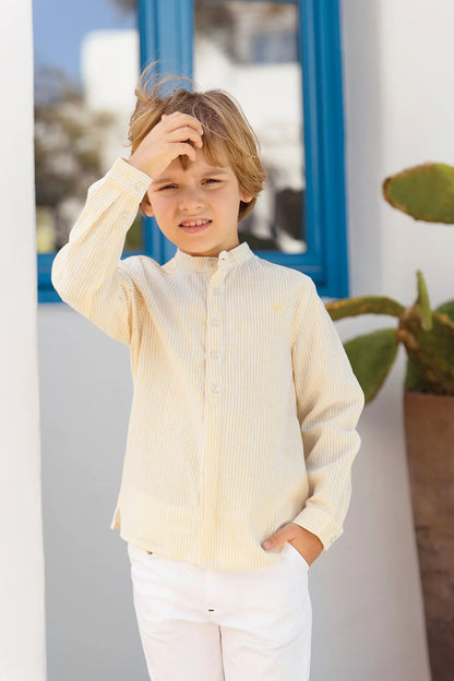 Tartine Boy's LS Striped Mandarin Button Up