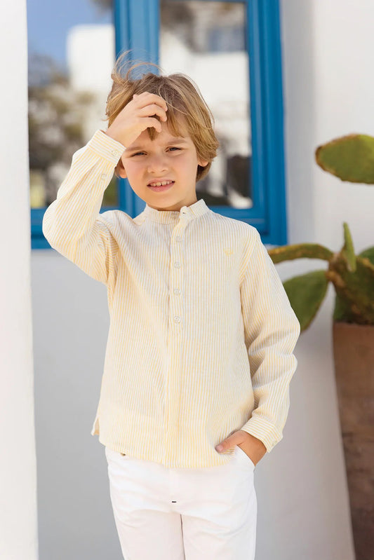 Tartine Boy's LS Striped Mandarin Button Up