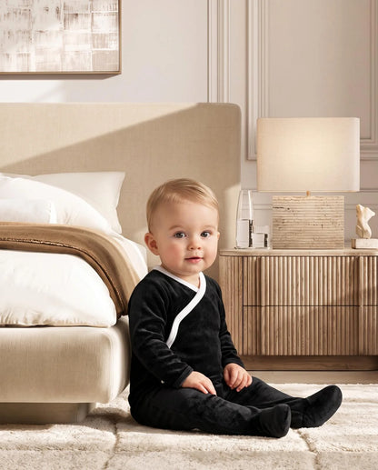 Coco Blanc Velour Footie