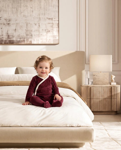 Coco Blanc Velour Footie