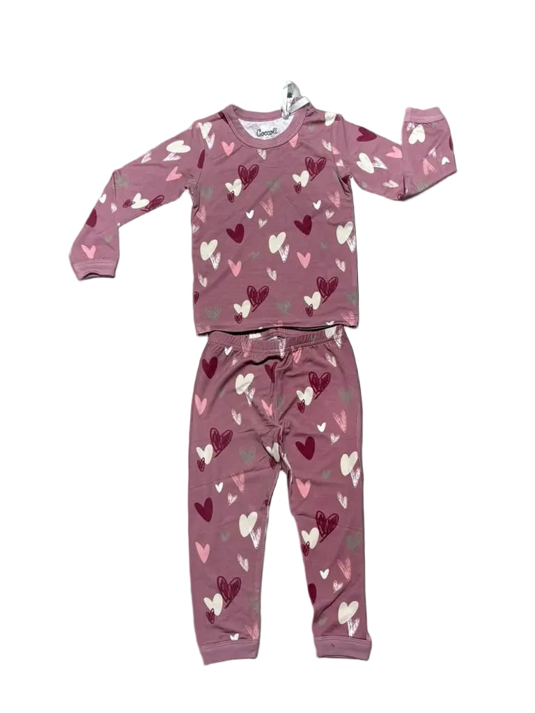 Coccoli LS Scribbled Hearts Pajama