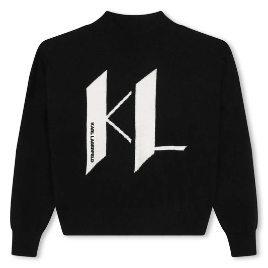 Karl Lagerfeld Mocked Neck KL Logo Sweater