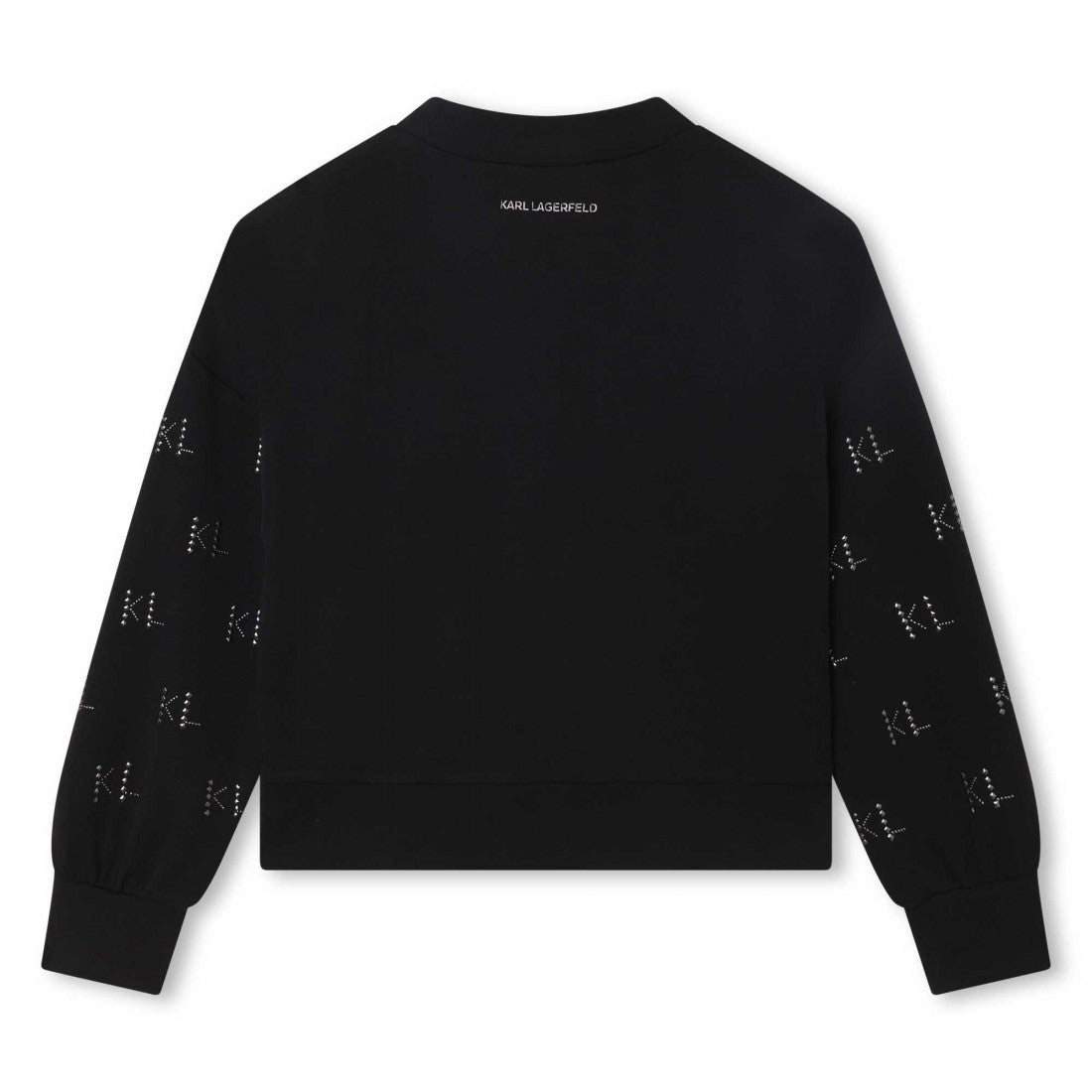 Karl Lagerfeld LS Front Logo Sweater w/ KL Sleeve Studs