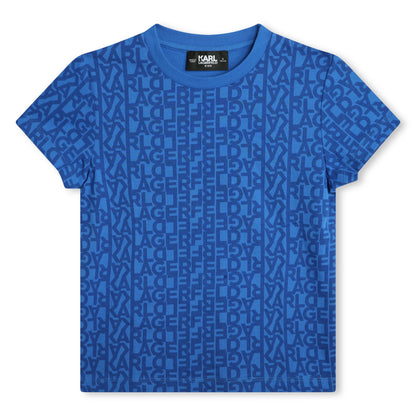 Karl Lagerfeld Boy's Tone on Tone All Over Logo T-shirt