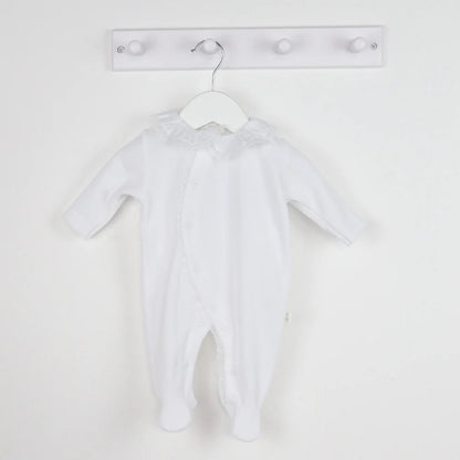 Baby Gi Velour Footie w/ Lace