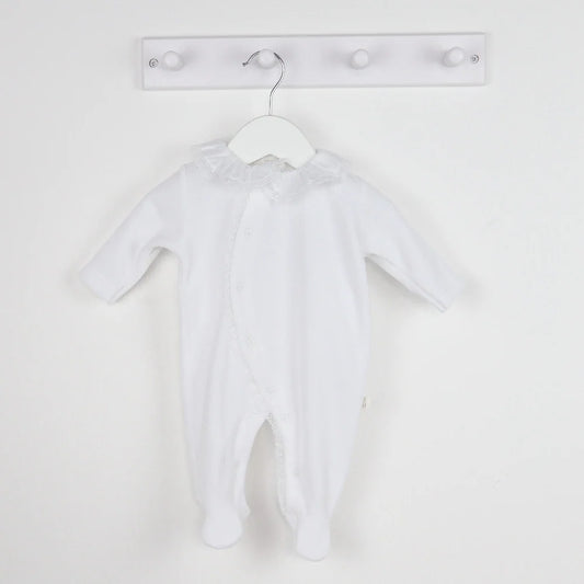 Baby Gi Velour Footie w/ Lace
