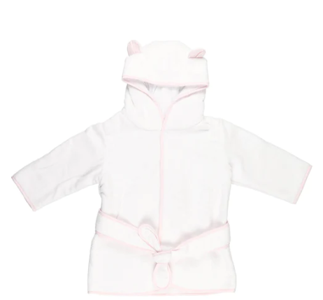 Purete du Babe White-Pink Baby Bath Robe