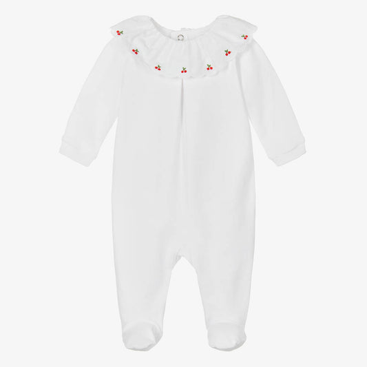 Purete du Babe Embroidered Cherries Collar Footie