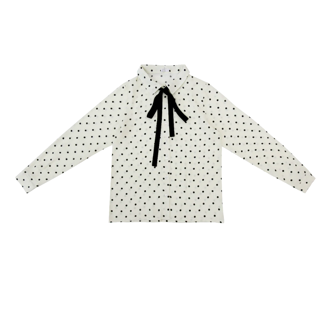 Coco Blanc LS Polka Dot Blouse