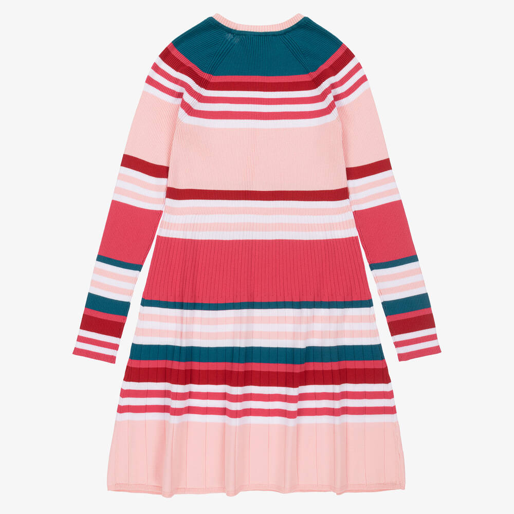 Armani Junior Girls LS Knit Multicolor Dress