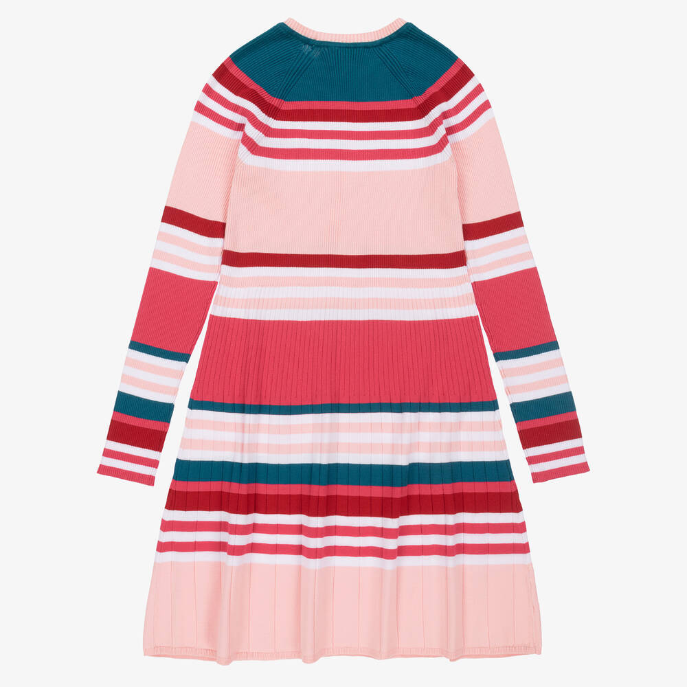 Armani Junior Girls LS Knit Multicolor Dress