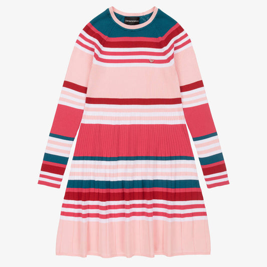 Armani Junior Girls LS Knit Multicolor Dress 24-36M