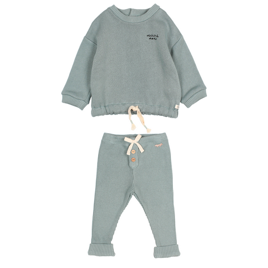 Buho Baby 2Pc Weekend Sweatshirt & Rib Legging Outfit