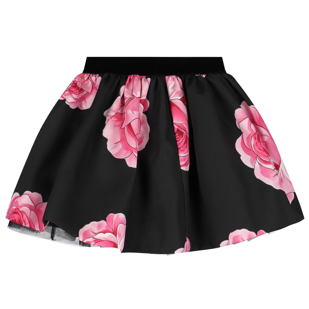 Monnalisa Rose Print Maxi Skirt