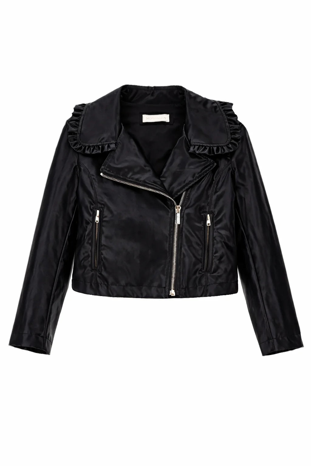 Monnalisa Zip Faux Leather Jacket