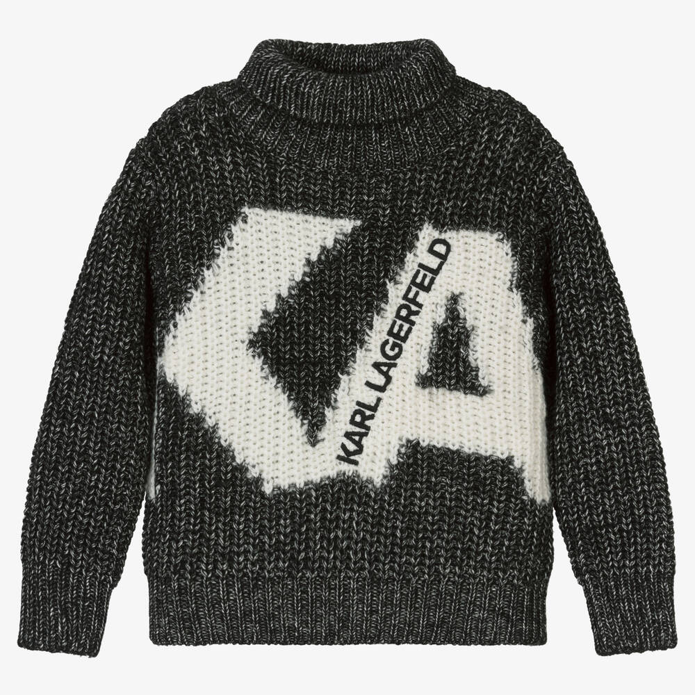 Karl Lagerfeld Knitted Turtle Neck Embroidered Logo Sweater