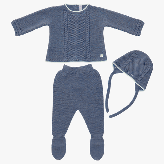 Martin Aranda Knit Blue Night 3Pc Baby Set