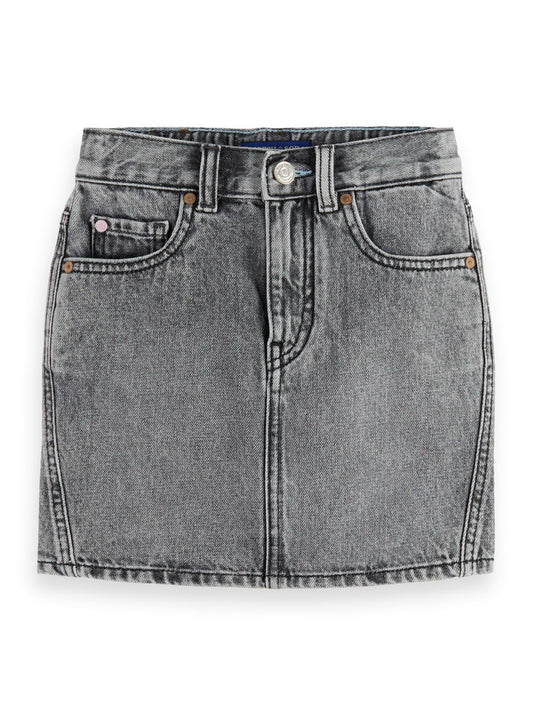 Scotch & Soda Washed Denim Mini Skirt