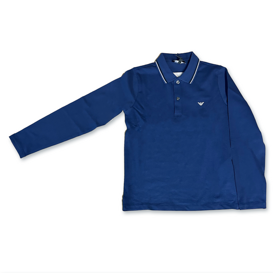 Armani Junior Boys LS Pique Polo Shirt