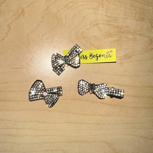 Miss Begonia Shimmer Bow Hair Clip