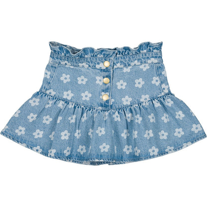Louis Louise Pipeau Denim Flower Skirt