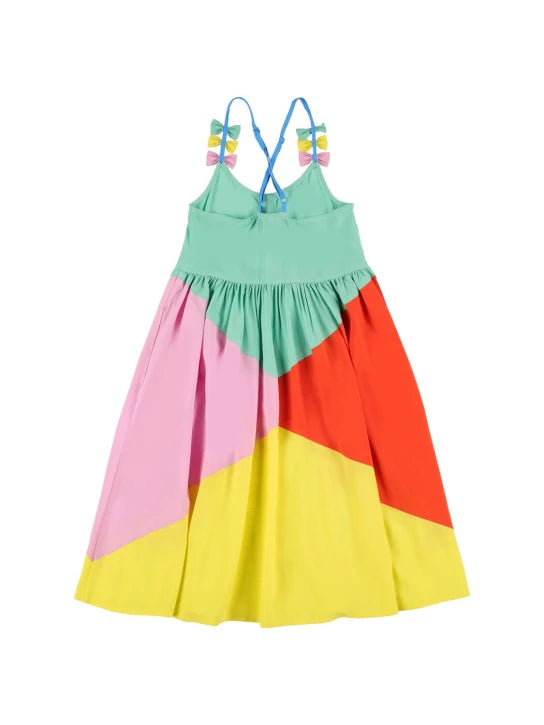 Stella McCartney Sleeveless Color Block Dress w/ Bows