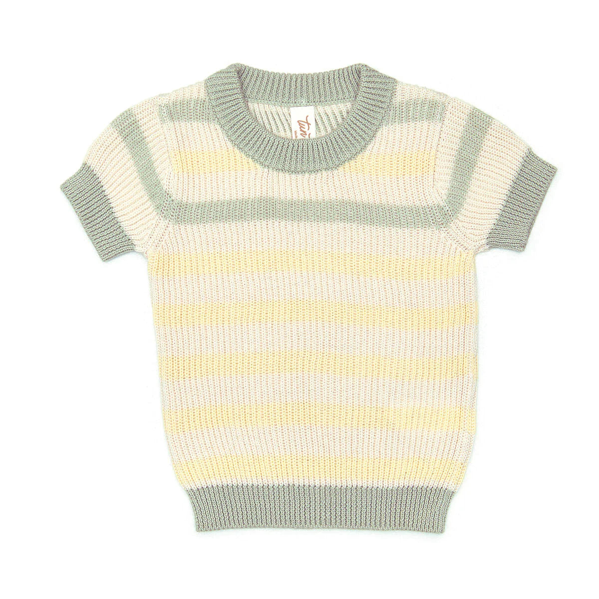Tun Tun Stripe Knitted Top & Suspender Short Outfit