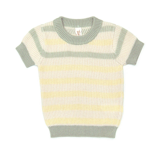Tun Tun Stripe Knitted Top & Suspender Short Outfit