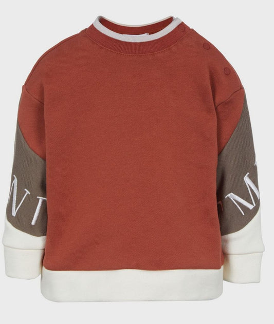Armani Junior Baby LS Color Block Sweatshirt w/ Back Logo