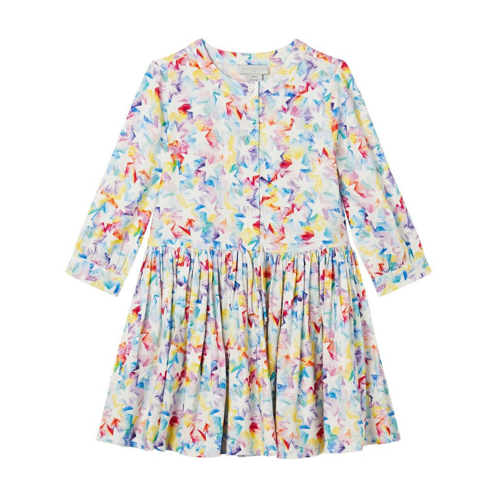 Stella McCartney LS Rainbow Stars Twill Dress