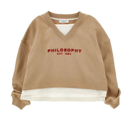 Philosophy Layered Vneck Logo Sweatshirt
