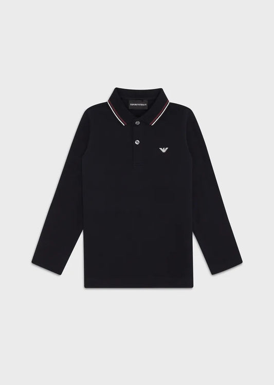 Armani Junior LS Pique Polo Shirt