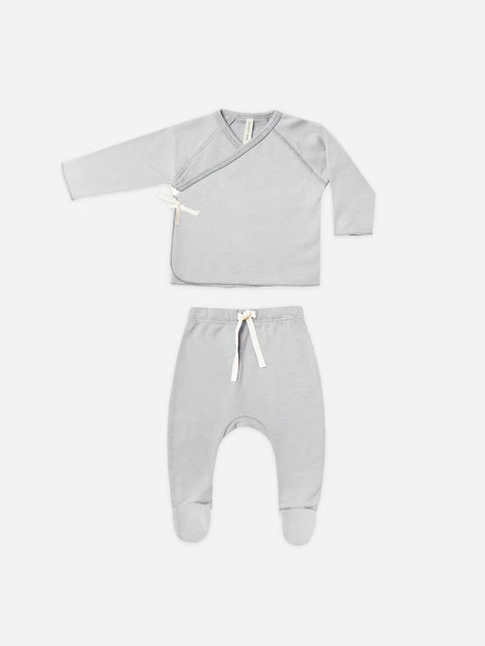 Quincy Mae Wrap Top & Footed Pant Set