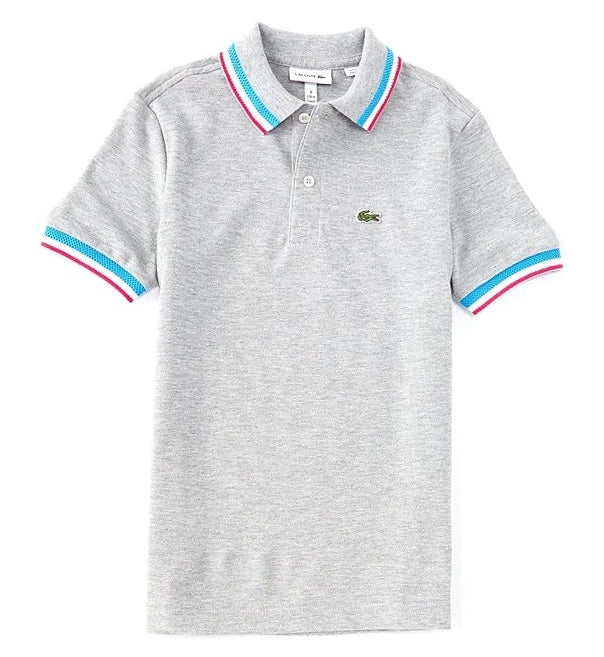 Lacoste Stripe  Detail Cotton Polo Shirt