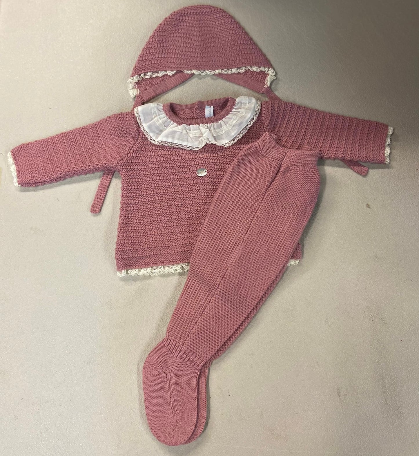 Martin Aranda Baby Girl 3PC Knit Outfit Set
