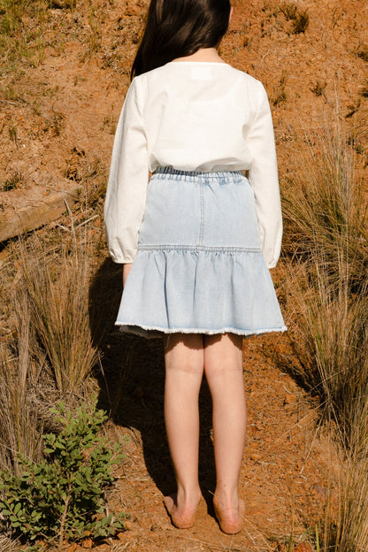 Steph Denim Ruffle Skirt