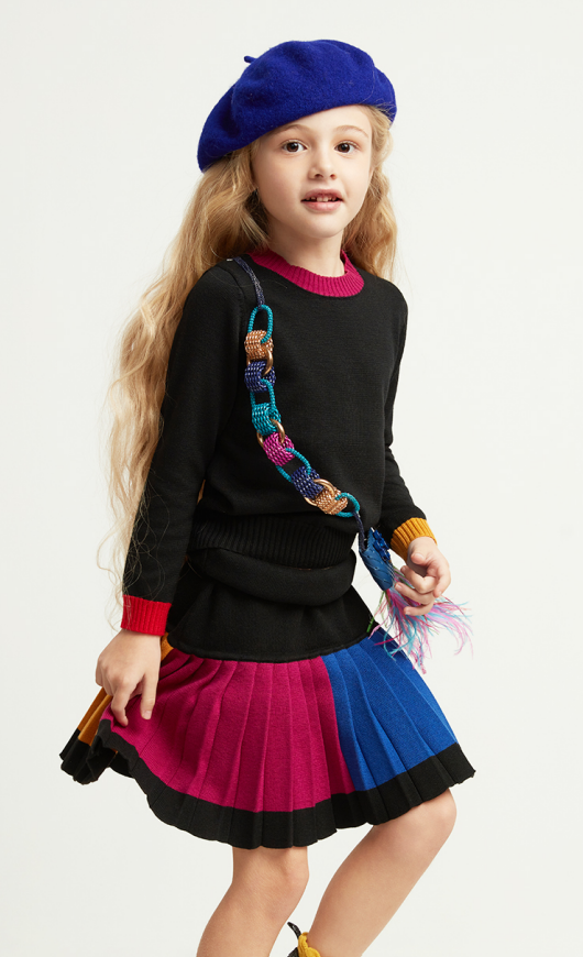 Porter Color Block Knit Outfit Set