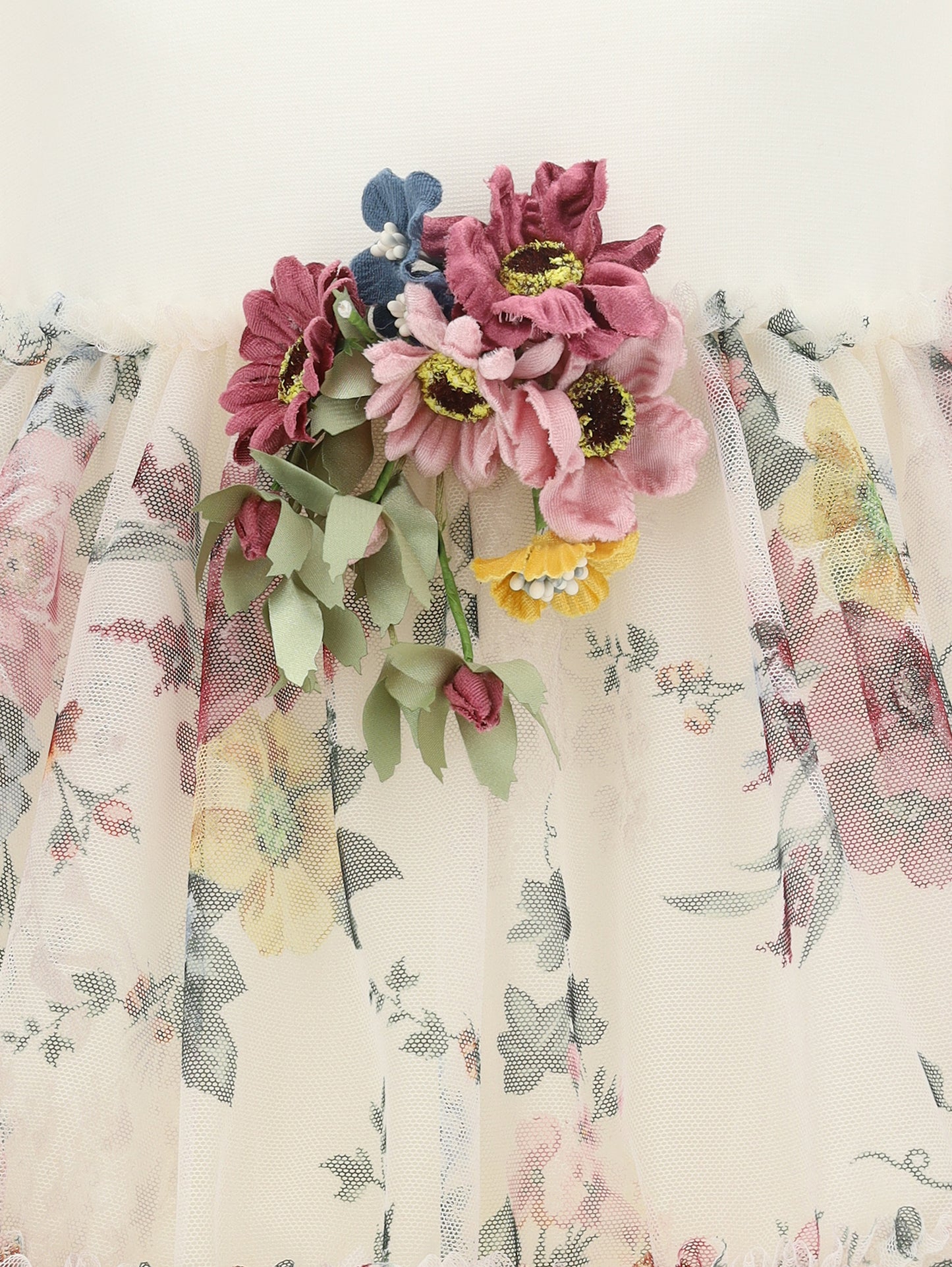 Monnalisa Bloom Tulle Dress