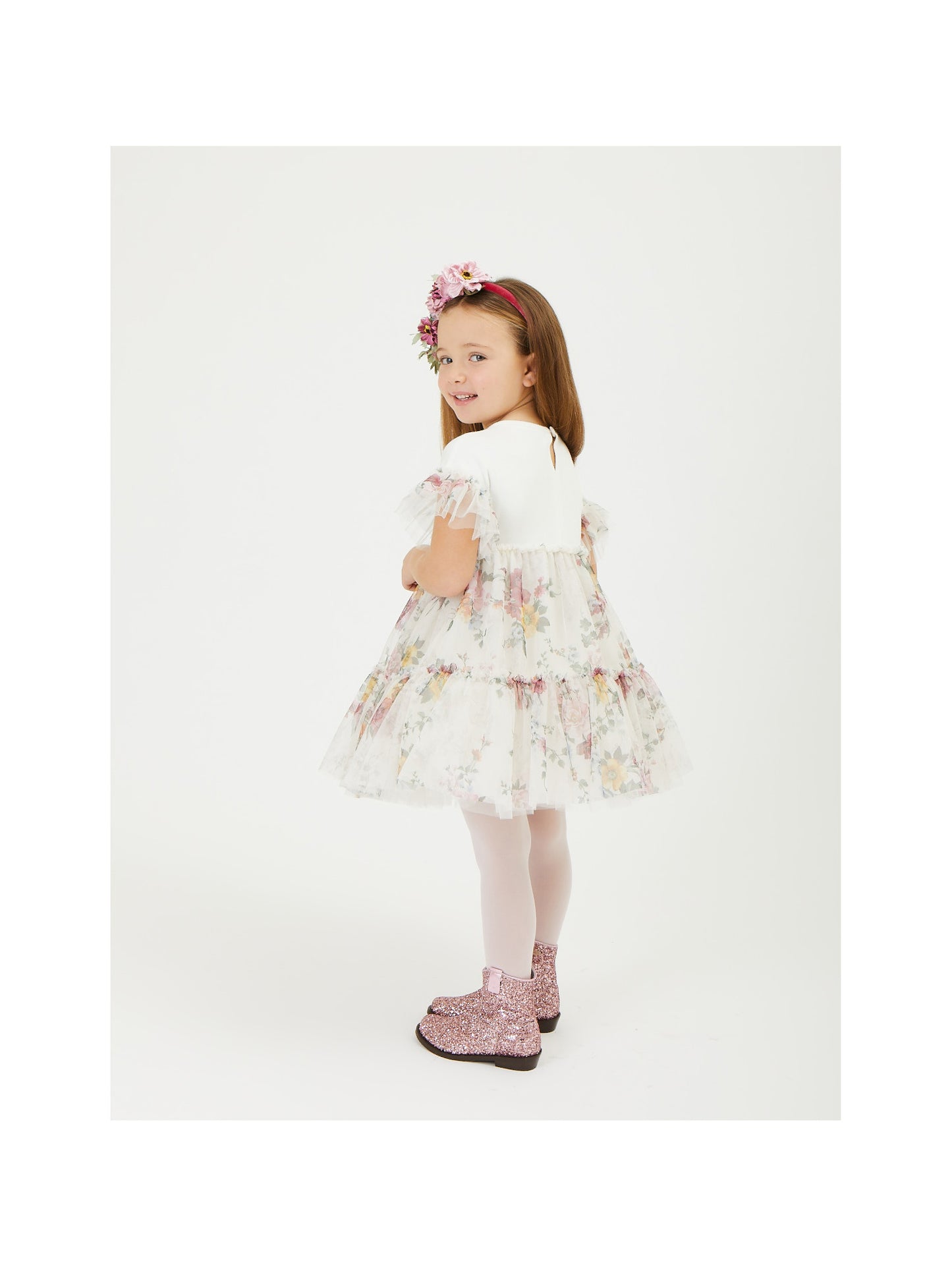 Monnalisa Bloom Tulle Dress
